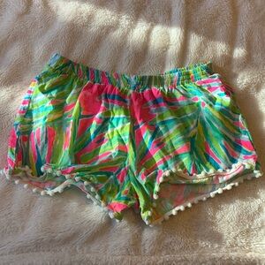 Green floral Lily Pulitzer girls shorts size L